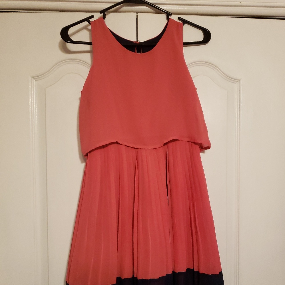 Coral/navy blue dress